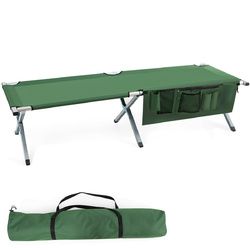 Folding Camping Cot Heavy-duty Camp Bed with Carry Bag