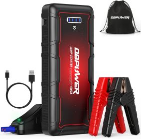 DBPOWER Jump Starter 4000A Peak 88.8Wh Portable Car Jump Starter (Up to ALL Gas/10L Diesel Engine) 12V Auto Battery Booster Pack with Smart Clamp Cabl