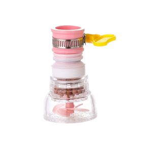 1pc; Retractable Faucet Water Filter (Color: Pink)