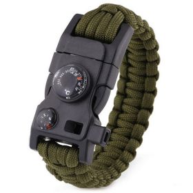 Outdoor Paracord Survival Parachute Cord Bracelet (Color: army green)