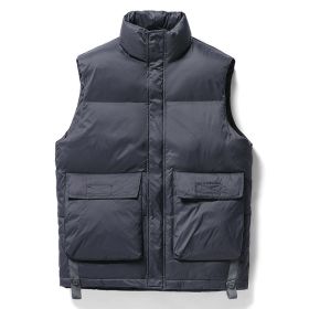 Down vest in autumn and winter; women and men's Korean version; trend; white duck down jacket; vest; jacket (Color: Dark Grey, size: 5XL)