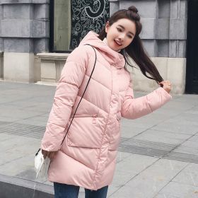 Women Winter Jacket Women Coats Hooded Coats Female Parka Thick Cotton Padded Lining Winter Female Coats (Color: Black, size: 2XL)