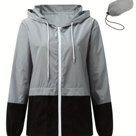 Women's Outwear Women Rain Coats Lightweight Waterproof Outdoor Rain Jacket (Color: Grey, size: S(4))