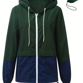 Women's Outwear Women Rain Coats Lightweight Waterproof Outdoor Rain Jacket (Color: Dark Green, size: XL(12))