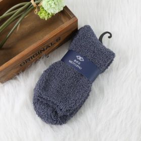 3 Pairs Winter Warm Fluffy Socks In Women's Socks Cute Soft Elastic Coral Velvet Socks Indoor Floor Towel Socks Breathable Pure Colors (Color: Dark Grey)