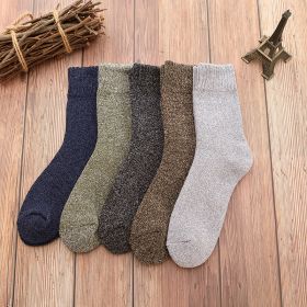 5 Pairs Thicken Wool Socks Men High Quality Towel Keep Warm Winter Socks Cotton Christmas Gift Socks For Man Thermal Size 38-45 (Color: Random, size: EUR 38-45(US 6-11))