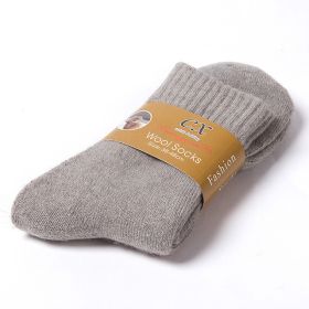 5 Pairs Winter Warm Women Socks Wool Male Men Socks Super Thicker Solid Socks Merino Wool Socks Against Cold Snow Terry Socks (Color: Grey, size: 5 Pairs)