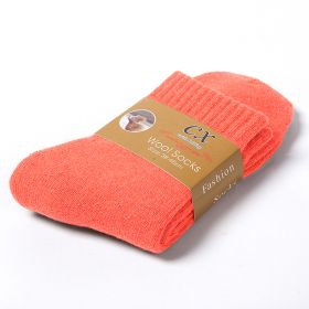 5 Pairs Winter Warm Women Socks Wool Male Men Socks Super Thicker Solid Socks Merino Wool Socks Against Cold Snow Terry Socks (Color: watermelon red, size: 5 Pairs)