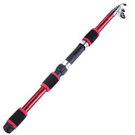 Sougayilang Travel Telescopic Fishing Rod Fiber Glass Fishing Pole (Color: Red)