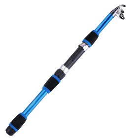 Sougayilang Travel Telescopic Fishing Rod Fiber Glass Fishing Pole (Color: Blue)