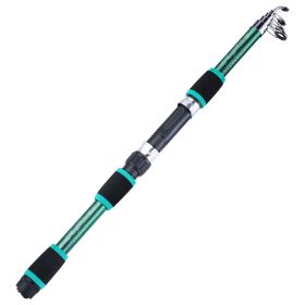 Sougayilang Travel Telescopic Fishing Rod Fiber Glass Fishing Pole (Color: Green)