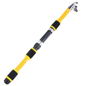 Sougayilang Travel Telescopic Fishing Rod Fiber Glass Fishing Pole (Color: Yellow)