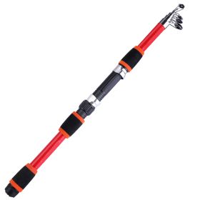 Sougayilang Travel Telescopic Fishing Rod Fiber Glass Fishing Pole (Color: Orange)