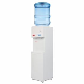 3-5 Gallon Top Loading Water Dispenser Cooler Hot and Cold with Child Safety Lock, ETL Listed Quiet (Color: White)